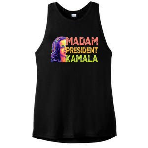 Madam President Kamala Harris 2024 Ladies PosiCharge Tri-Blend Wicking Tank