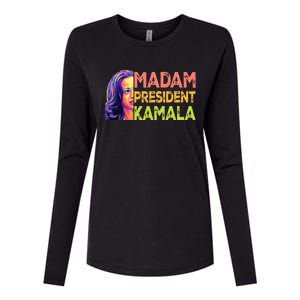 Madam President Kamala Harris 2024 Womens Cotton Relaxed Long Sleeve T-Shirt