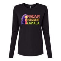 Madam President Kamala Harris 2024 Womens Cotton Relaxed Long Sleeve T-Shirt