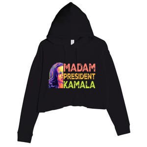 Madam President Kamala Harris 2024 Crop Fleece Hoodie