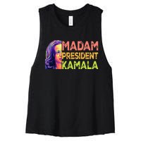 Madam President Kamala Harris 2024 Women's Racerback Cropped Tank