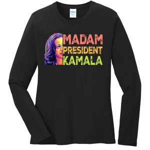 Madam President Kamala Harris 2024 Ladies Long Sleeve Shirt