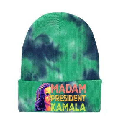 Madam President Kamala Harris 2024 Tie Dye 12in Knit Beanie