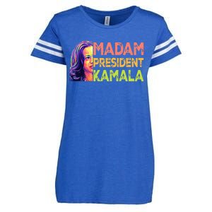 Madam President Kamala Harris 2024 Enza Ladies Jersey Football T-Shirt