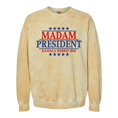 Madam President Kamala Harris 2024 Vote Democrat Beat Trump Colorblast Crewneck Sweatshirt