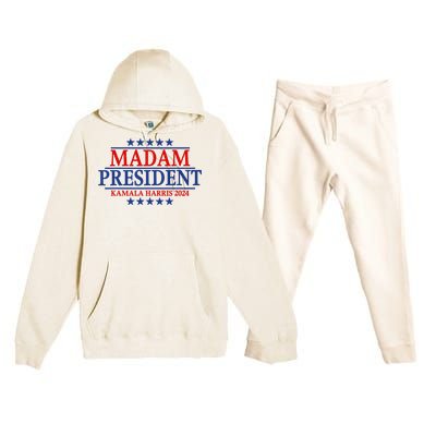 Madam President Kamala Harris 2024 Vote Democrat Beat Trump Premium Hooded Sweatsuit Set