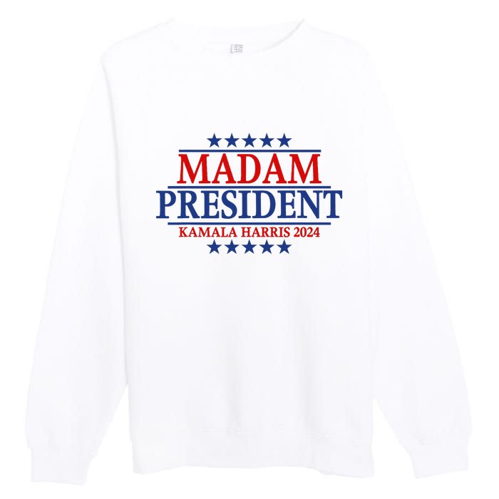 Madam President Kamala Harris 2024 Vote Democrat Beat Trump Premium Crewneck Sweatshirt