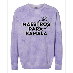 Maestros Para Kamala Harris Spanish Teacher Democratic Gift Colorblast Crewneck Sweatshirt