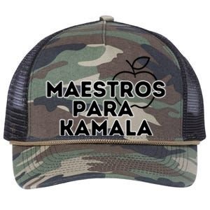 Maestros Para Kamala Harris Spanish Teacher Democratic Gift Retro Rope Trucker Hat Cap