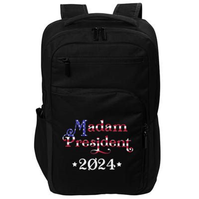 Madam President Kamala Harris 2024 American Flag Raglan Impact Tech Backpack