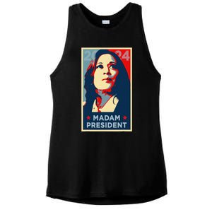 Madam President Kamala Harris 2024 Change Breaking Barriers Ladies PosiCharge Tri-Blend Wicking Tank