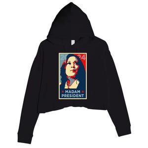 Madam President Kamala Harris 2024 Change Breaking Barriers Crop Fleece Hoodie