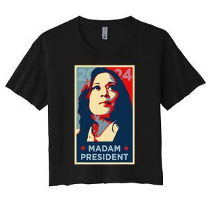 Madam President Kamala Harris 2024 Change Breaking Barriers Women's Crop Top Tee