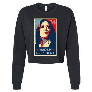 Madam President Kamala Harris 2024 Change Breaking Barriers Cropped Pullover Crew