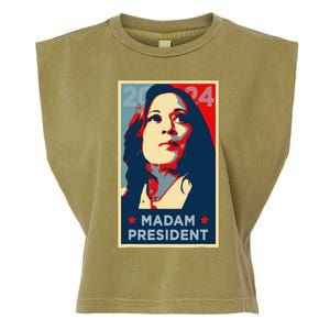 Madam President Kamala Harris 2024 Change Breaking Barriers Garment-Dyed Women's Muscle Tee