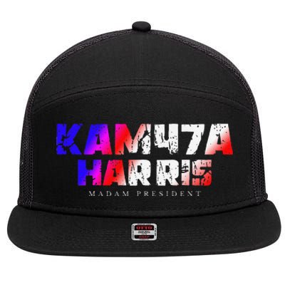 Madam President Kamala Harris Kam47a 7 Panel Mesh Trucker Snapback Hat