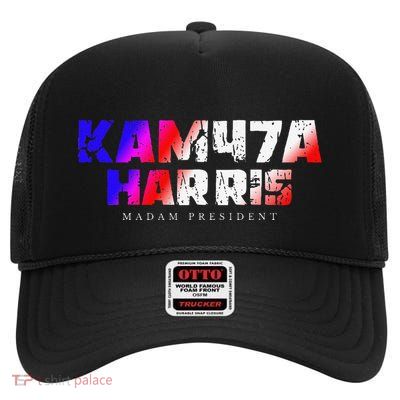 Madam President Kamala Harris Kam47a High Crown Mesh Back Trucker Hat