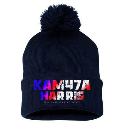 Madam President Kamala Harris Kam47a Pom Pom 12in Knit Beanie