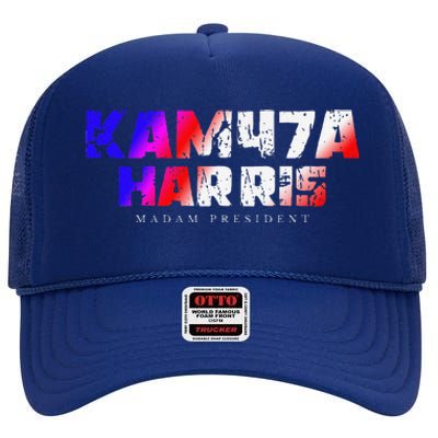 Madam President Kamala Harris Kam47a High Crown Mesh Back Trucker Hat