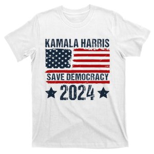 Madam President Kamala Harris Save Democracy Us Flag 2024 T-Shirt