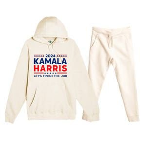 Madam President Kamala Harris LetS Finish The Job 2024 Premium Hooded Sweatsuit Set