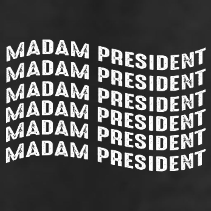 Madam President Kamala 2024 7 Panel Mesh Trucker Snapback Hat