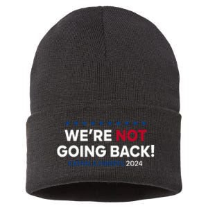 Madam President Kamala Harris WeRe Not Going Back 2024 Sustainable Knit Beanie