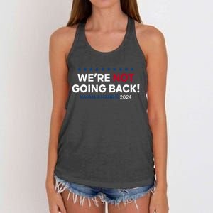 Madam President Kamala Harris WeRe Not Going Back 2024 Women's Knotted Racerback Tank