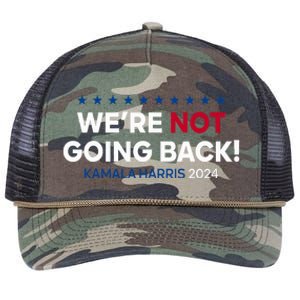 Madam President Kamala Harris WeRe Not Going Back 2024 Retro Rope Trucker Hat Cap