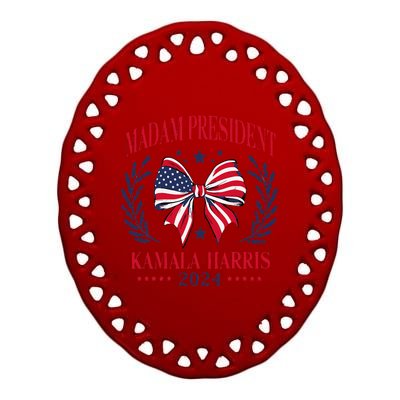 Madam President Kamala Harris 2024 Ceramic Oval Ornament