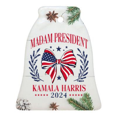 Madam President Kamala Harris 2024 Ceramic Bell Ornament