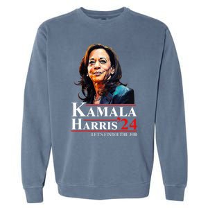 Madam President Kamala Harris LetS Finish The Job 2024 Garment-Dyed Sweatshirt