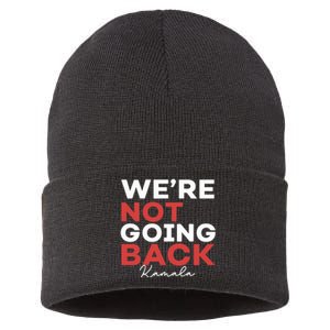 Madam President Kamala Harris WeRe Not Going Back 2024 Sustainable Knit Beanie