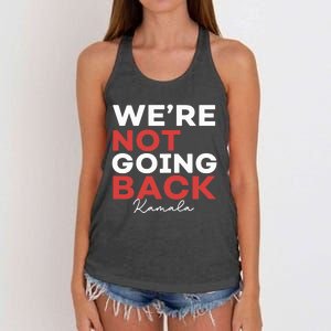 Madam President Kamala Harris WeRe Not Going Back 2024 Women's Knotted Racerback Tank