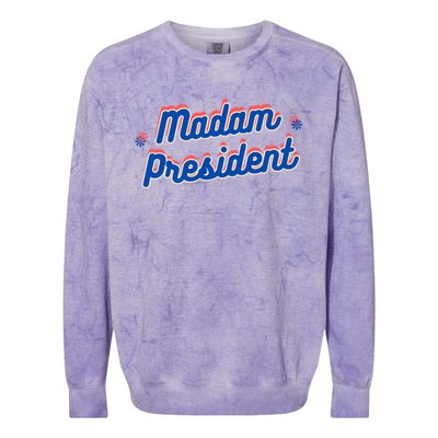 Madam President Kamala Harris 2024 Election Cool Gift Colorblast Crewneck Sweatshirt