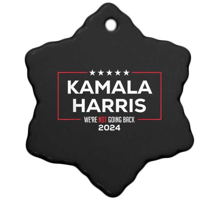 Madam President Kamala Harris Were Not Going Back 2024 Ceramic Star Ornament