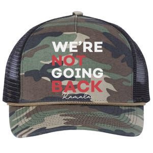 Madam President Kamala Harris WeRe Not Going Back 2024 Retro Rope Trucker Hat Cap