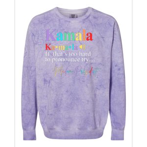 Madam President Kamala Harris Colorful Definition Colorblast Crewneck Sweatshirt