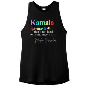 Madam President Kamala Harris Colorful Definition Ladies PosiCharge Tri-Blend Wicking Tank