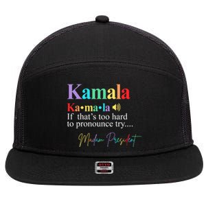 Madam President Kamala Harris Colorful Definition 7 Panel Mesh Trucker Snapback Hat