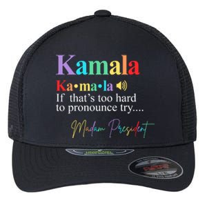 Madam President Kamala Harris Colorful Definition Flexfit Unipanel Trucker Cap