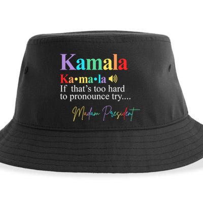 Madam President Kamala Harris Colorful Definition Sustainable Bucket Hat