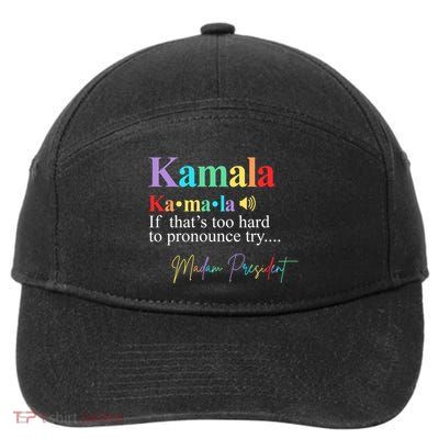 Madam President Kamala Harris Colorful Definition 7-Panel Snapback Hat