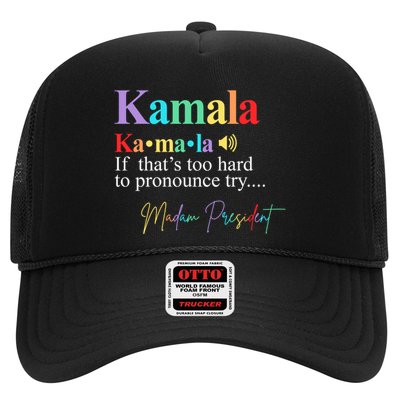 Madam President Kamala Harris Colorful Definition Trucker Hat