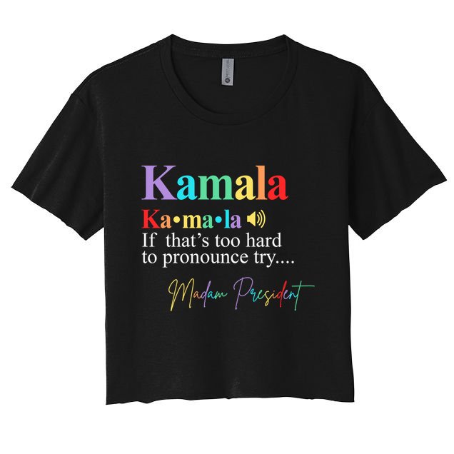Madam President Kamala Harris Colorful Definition Crop Top