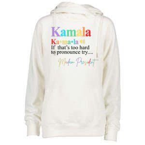 Madam President Kamala Harris Colorful Definition Womens Funnel Neck Pullover Hood