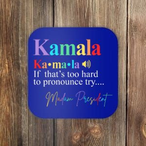 Madam President Kamala Harris Colorful Definition Coaster