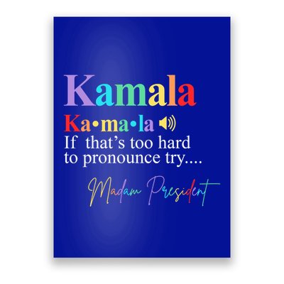 Madam President Kamala Harris Colorful Definition Poster