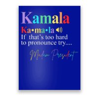 Madam President Kamala Harris Colorful Definition Poster