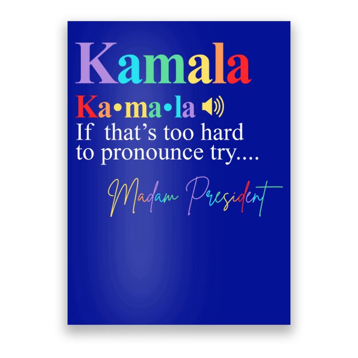 Madam President Kamala Harris Colorful Definition Poster